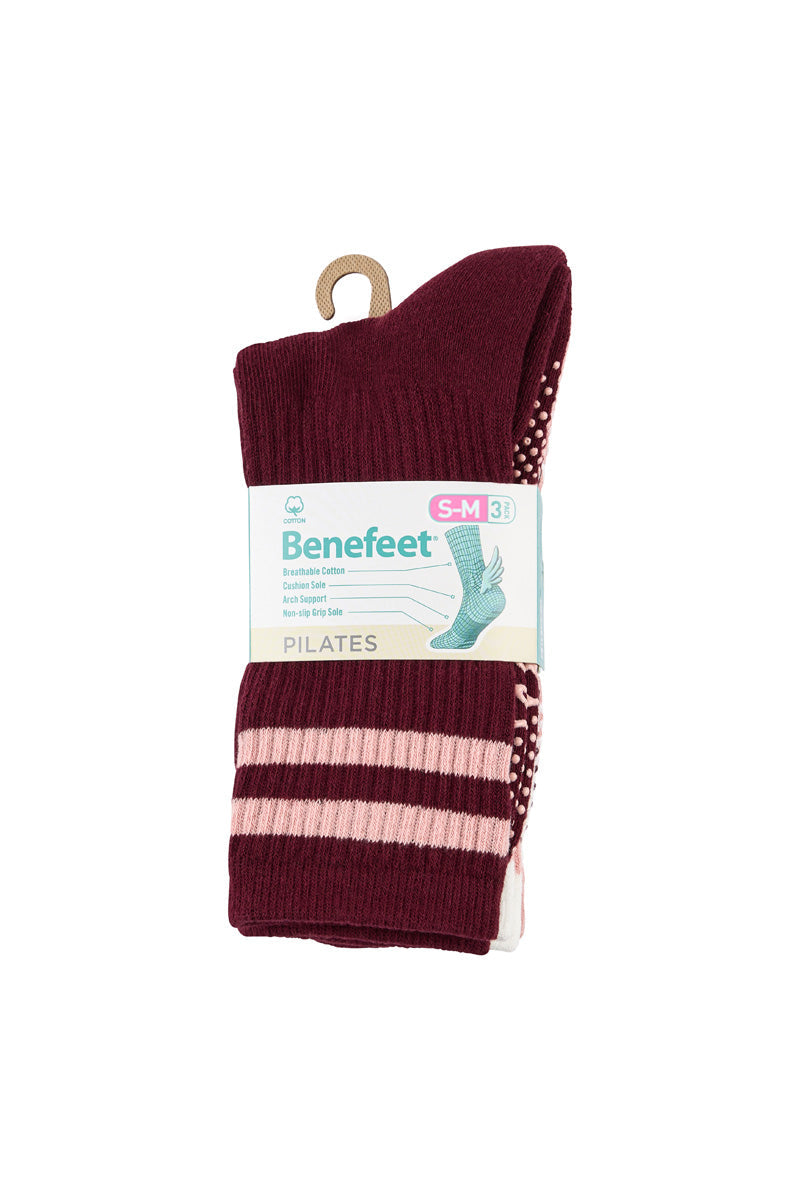 Cotton Retro Grip Socks -3 Pack- Cushion Sole