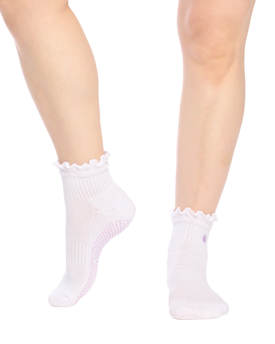 Cotton Frill Grip Socks - 3 Pack- Cushion Sole