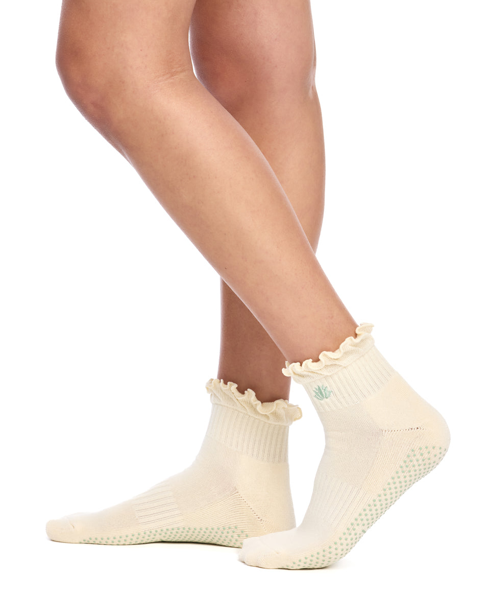Cotton Frill Grip Socks - 3 Pack- Cushion Sole