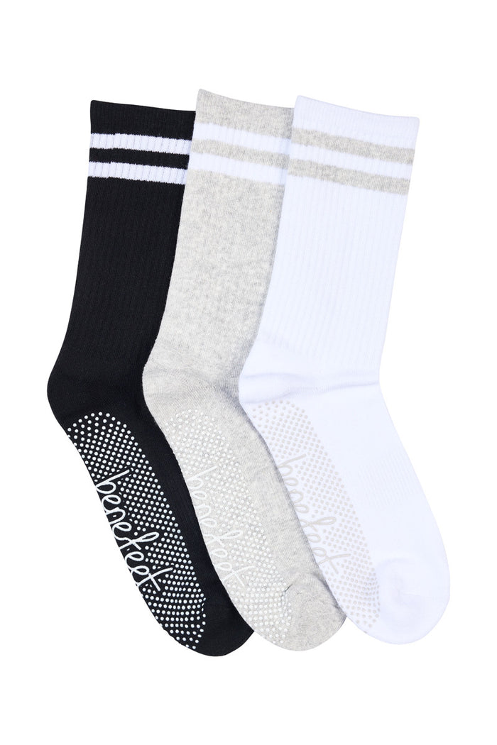 Men's Cotton Crew Pilates Socks 3 Pack - Core Gift Box