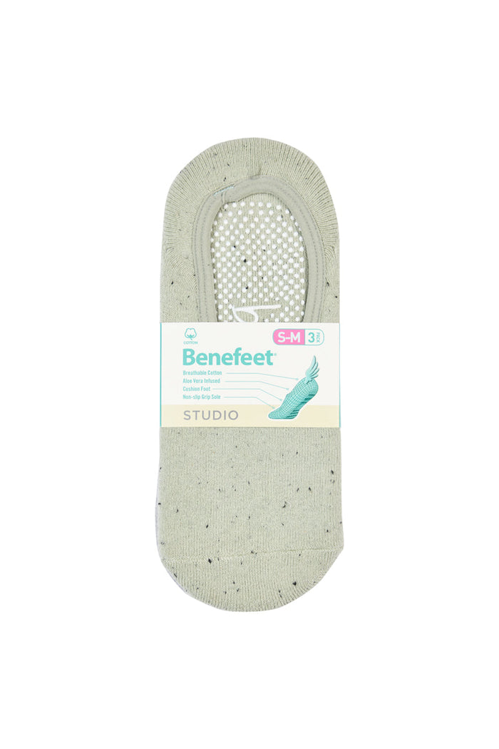 Cotton Studio Grip Socks - Cushion Sole- 3 Pack - Sage Nep