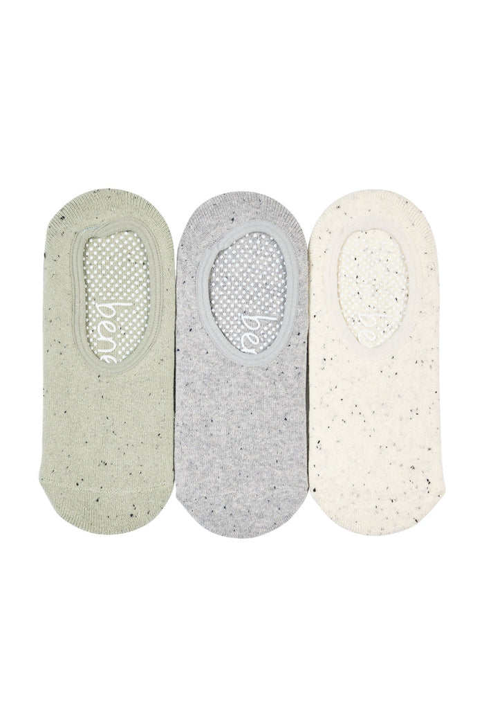 Cotton Studio Grip Socks - Cushion Sole- 3 Pack - Sage Nep