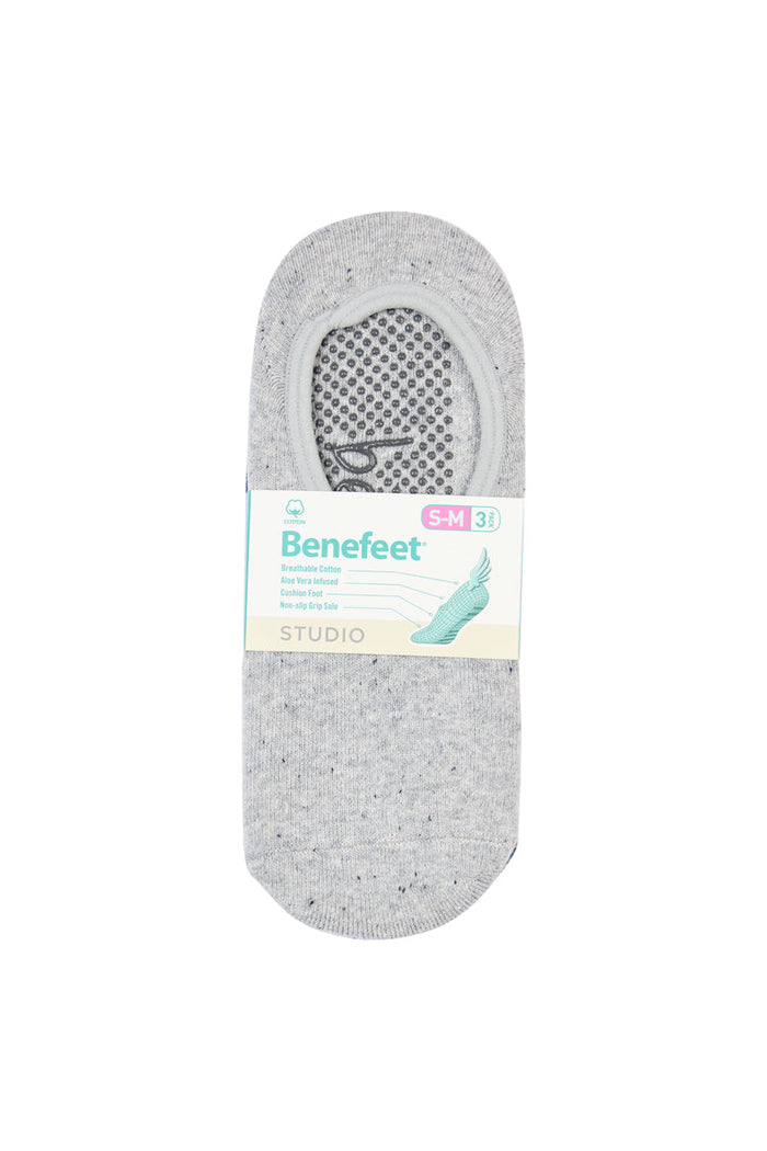 Cotton Studio Grip Socks - Cushion Sole- 3 Pack - Grey Nep