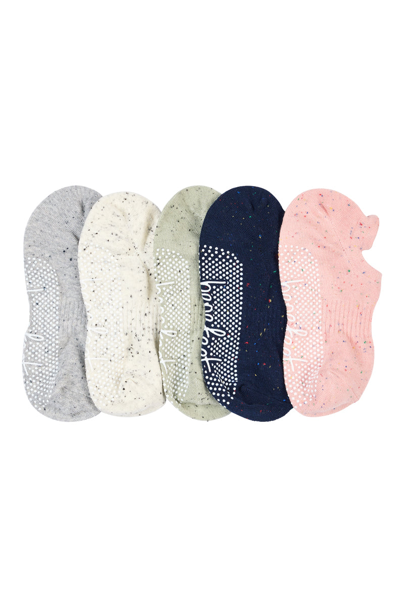 Women's Cotton Pilates No-Show with Non Slip 5 Pack