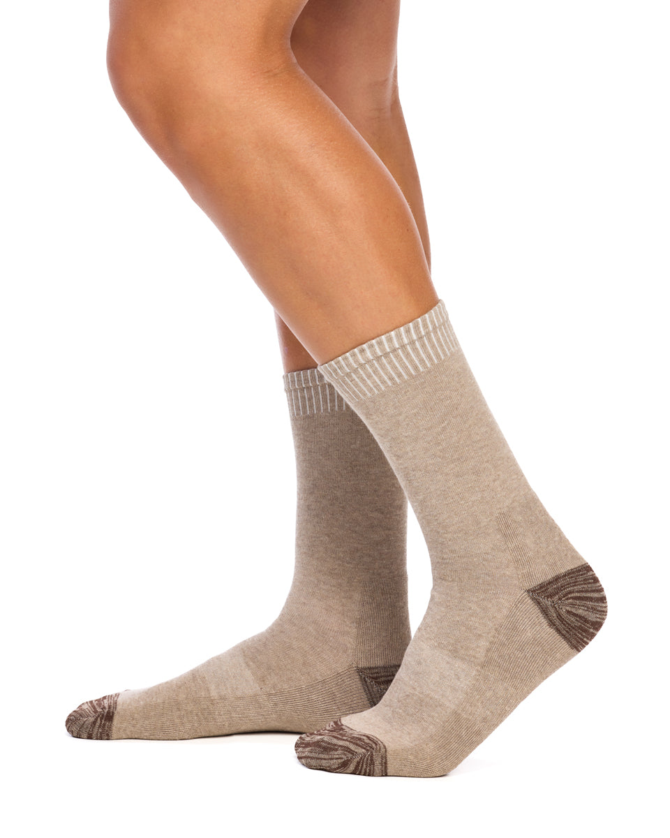 Cotton Top to Toe Comfort - 3 Pack- Cushion Sole-  Earth Neutrals