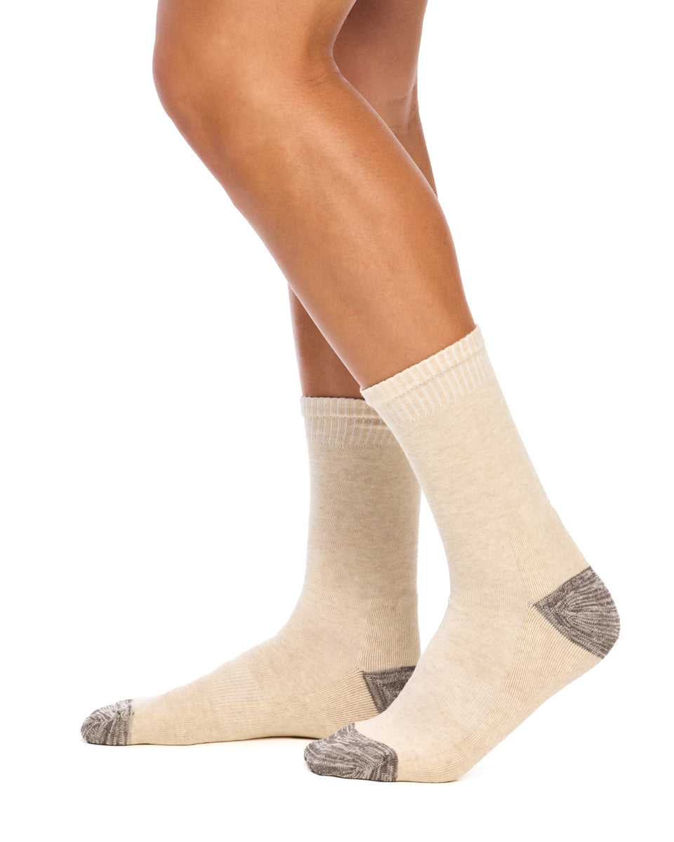 Cotton Top to Toe Comfort - 3 Pack- Cushion Sole-  Earth Neutrals