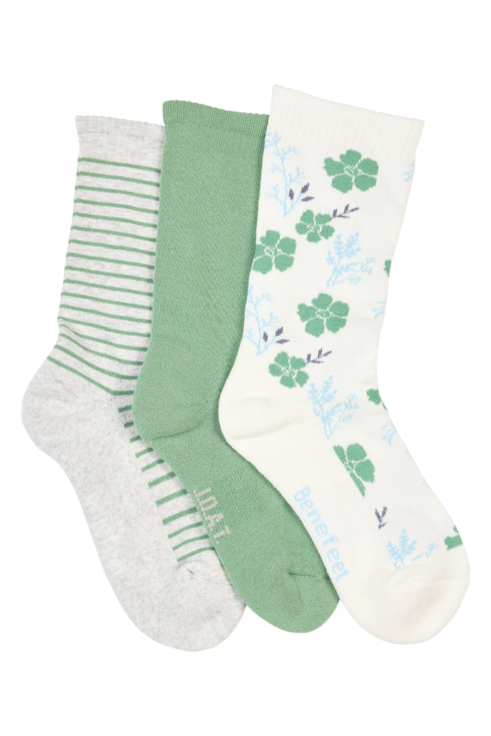 Cotton Top to Toe Comfort - 3 Pack- Cushion Sole- Winter Green
