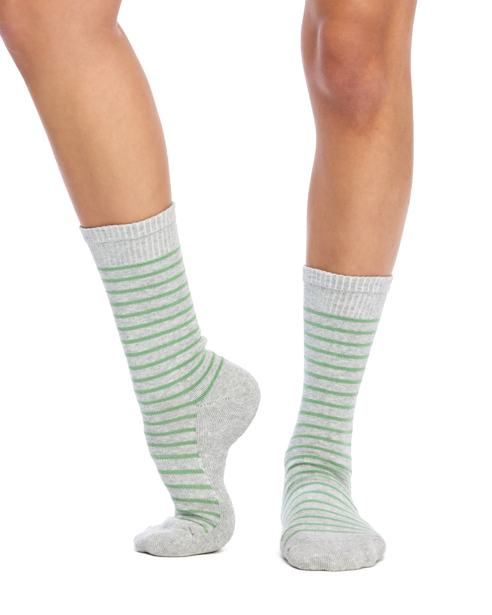Cotton Top to Toe Comfort - 3 Pack- Cushion Sole- Winter Green
