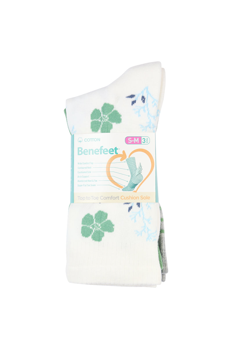 Cotton Top to Toe Comfort - 3 Pack- Cushion Sole- Winter Green