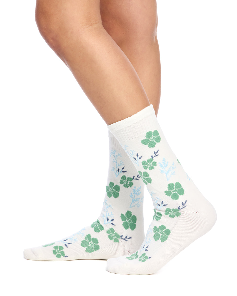 Cotton Top to Toe Comfort - 3 Pack- Cushion Sole- Winter Green