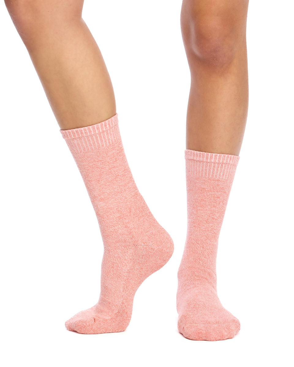 Cotton Top to Toe Comfort - 3 Pack- Cushion Sole- Peach Floral