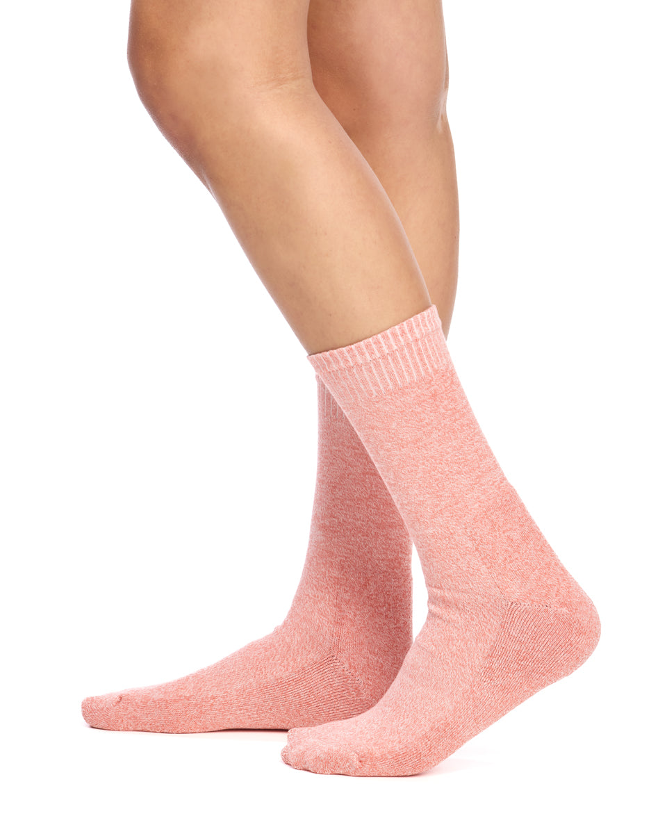 Cotton Top to Toe Comfort - 3 Pack- Cushion Sole- Peach Floral