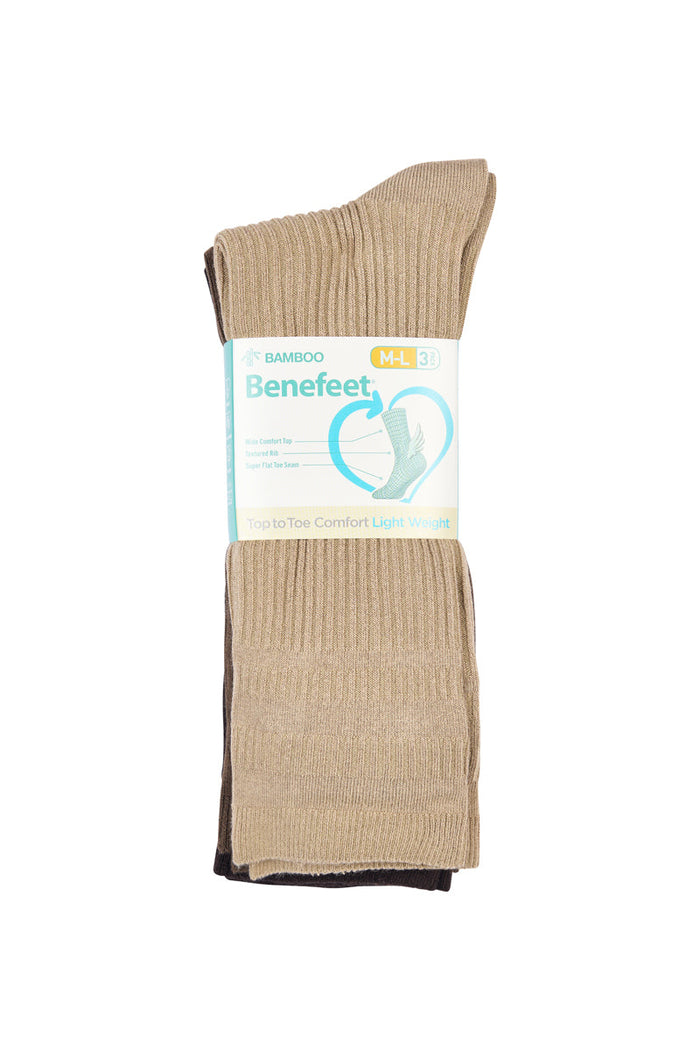 Bamboo Top to Toe Comfort - 3 Pack -Lightweight Rib - Earth Neutrals
