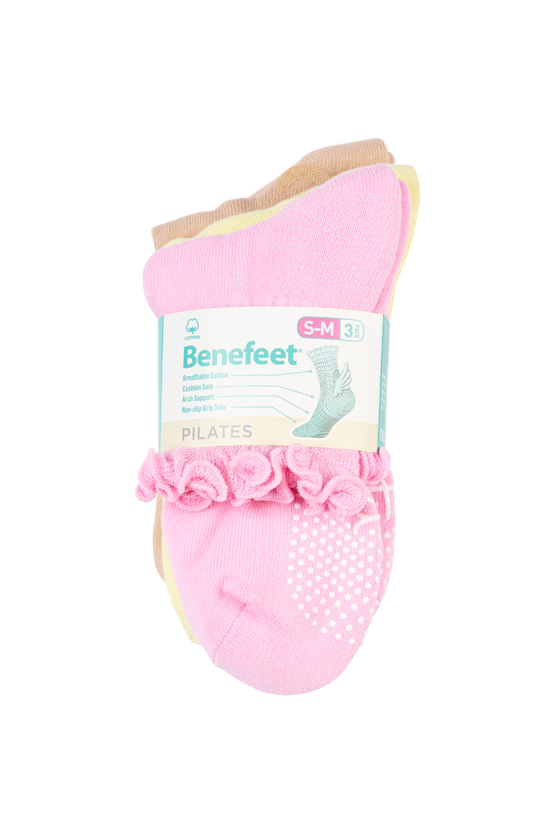 Cotton Frill Grip Socks - 3 Pack- Cushion Sole