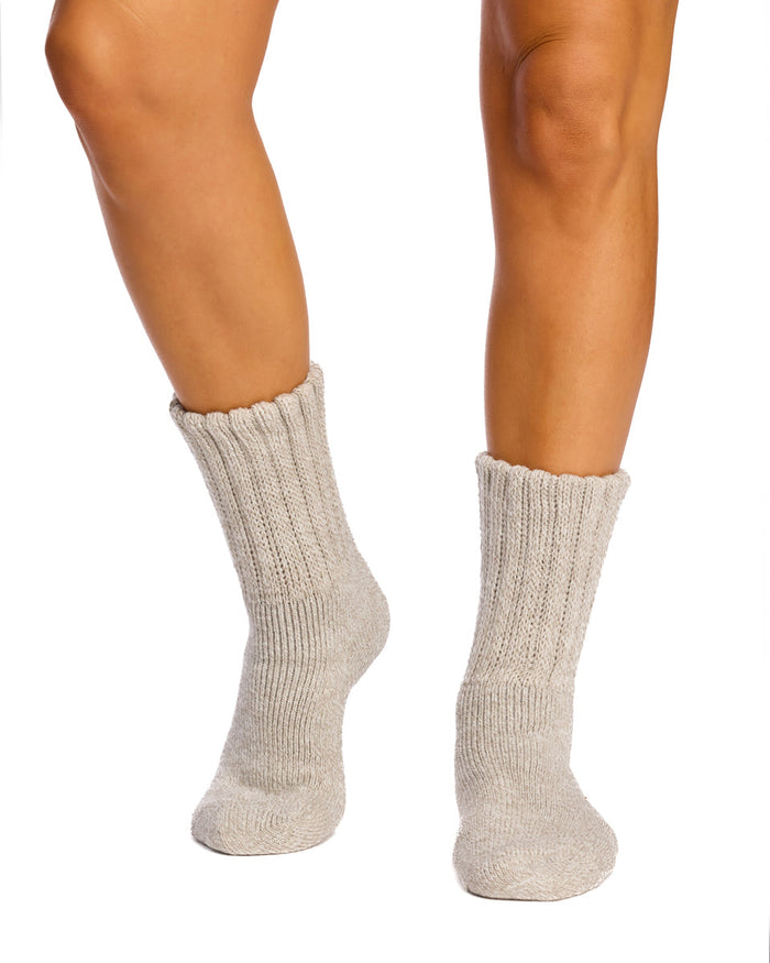 Chunky Slouch Grip Socks- Thermal - Silver
