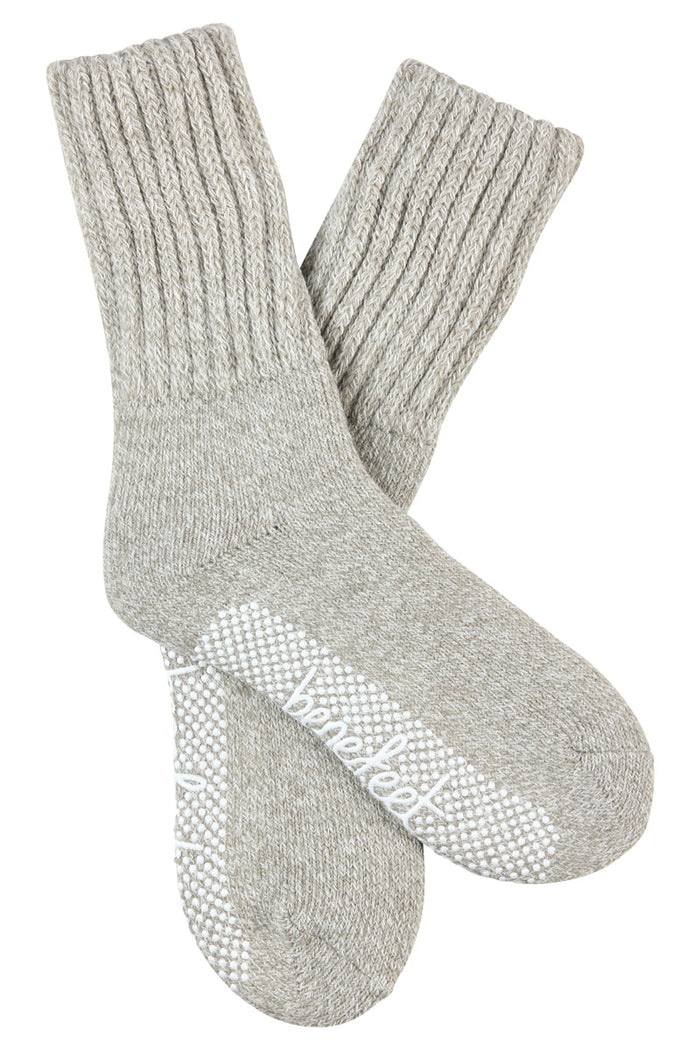 Chunky Slouch Grip Socks- Thermal - Silver