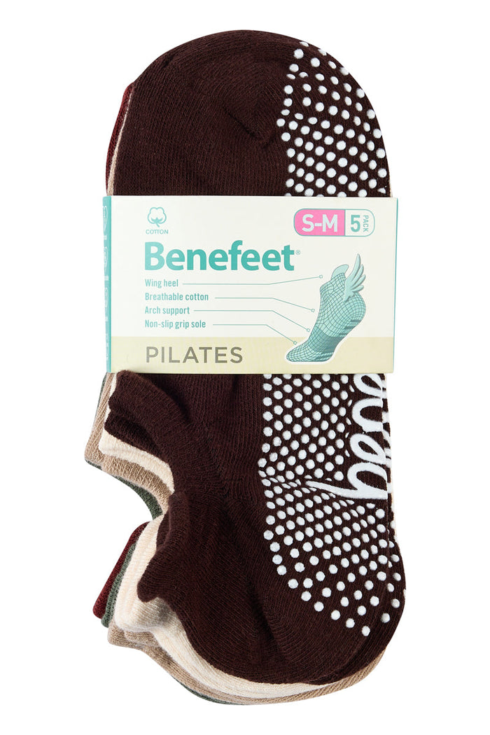 Cotton Grip Socks - 5 Pack- Lightweight - Bitter Chocolate