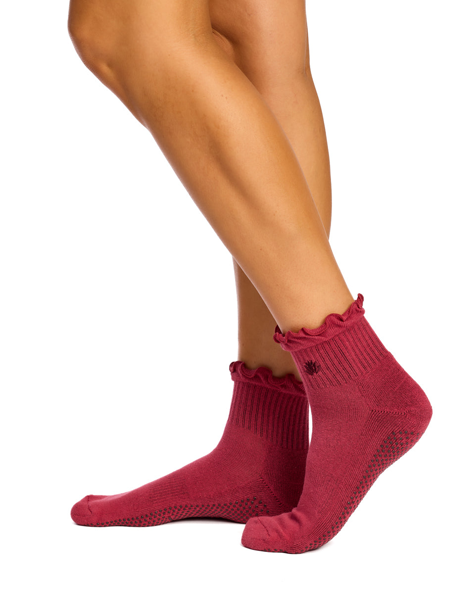 Cotton Frill Grip Socks - 3 Pack- Cushion Sole