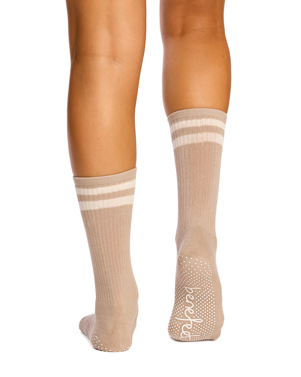 Cotton Retro Grip Socks -3 Pack- Cushion Sole