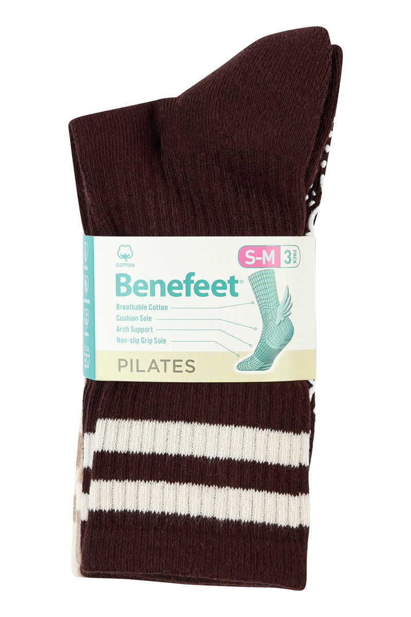Cotton Retro Grip Socks -3 Pack- Cushion Sole