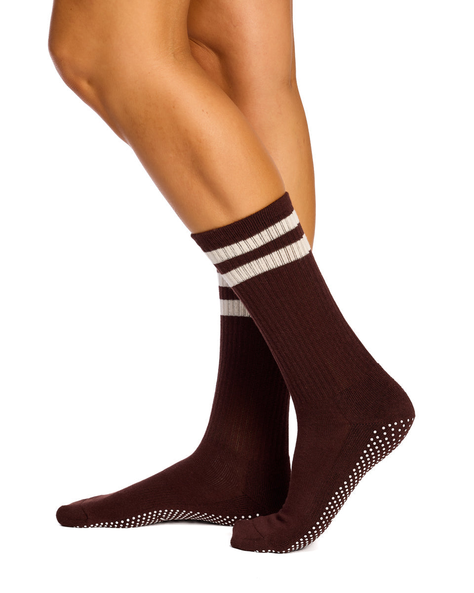 Cotton Retro Grip Socks -3 Pack- Cushion Sole