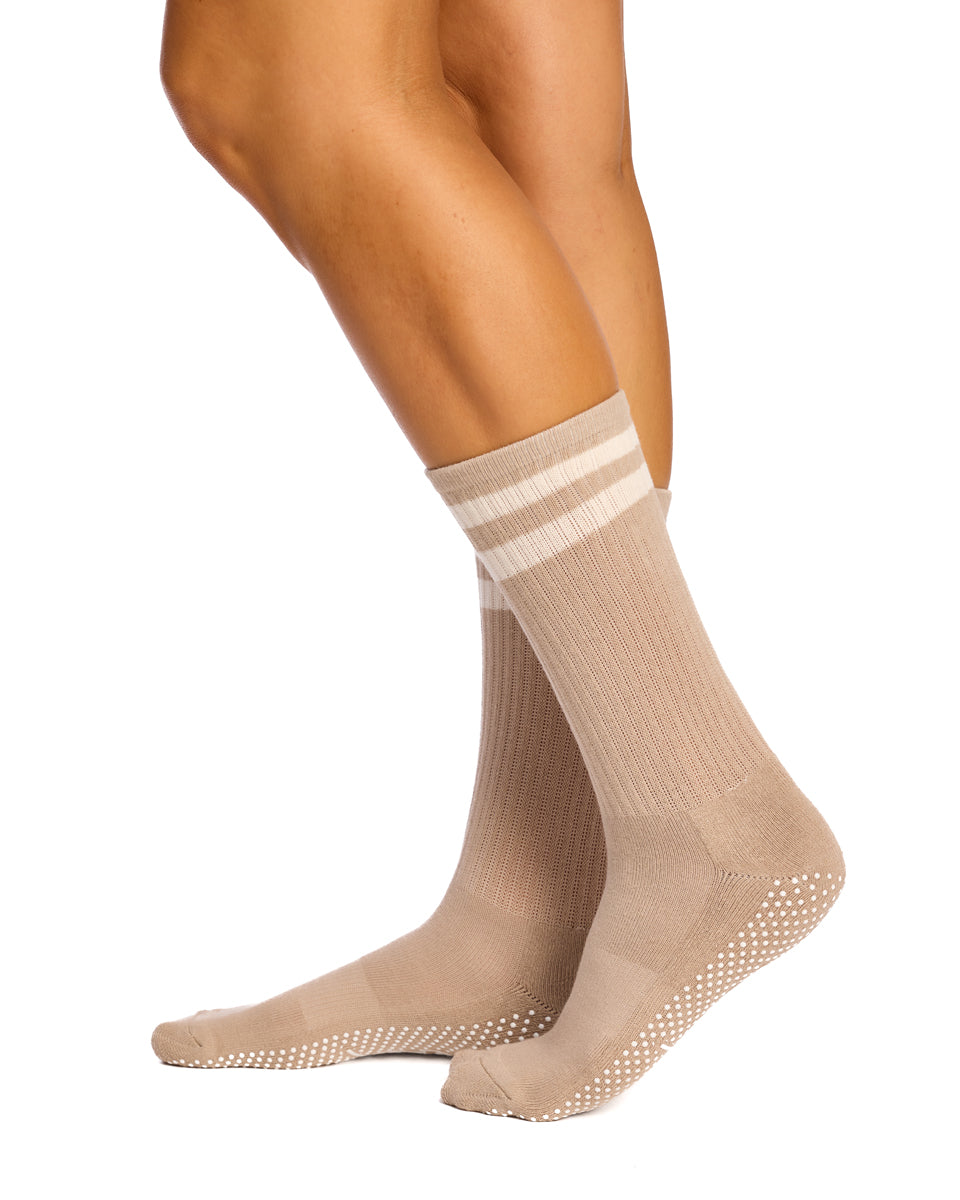 Cotton Retro Grip Socks -3 Pack- Cushion Sole