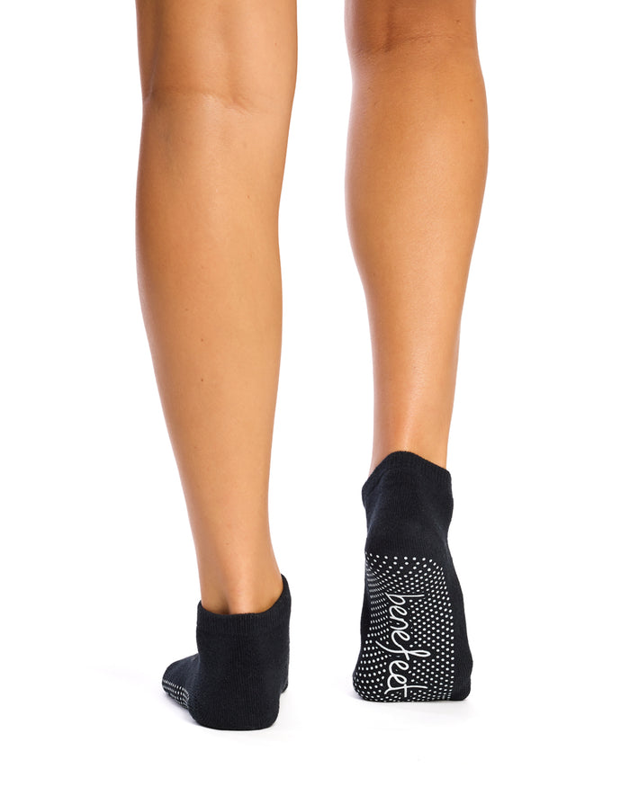 Ballet Toeless Grip socks - Pack 2- Cushion Sole  -Grey & Black