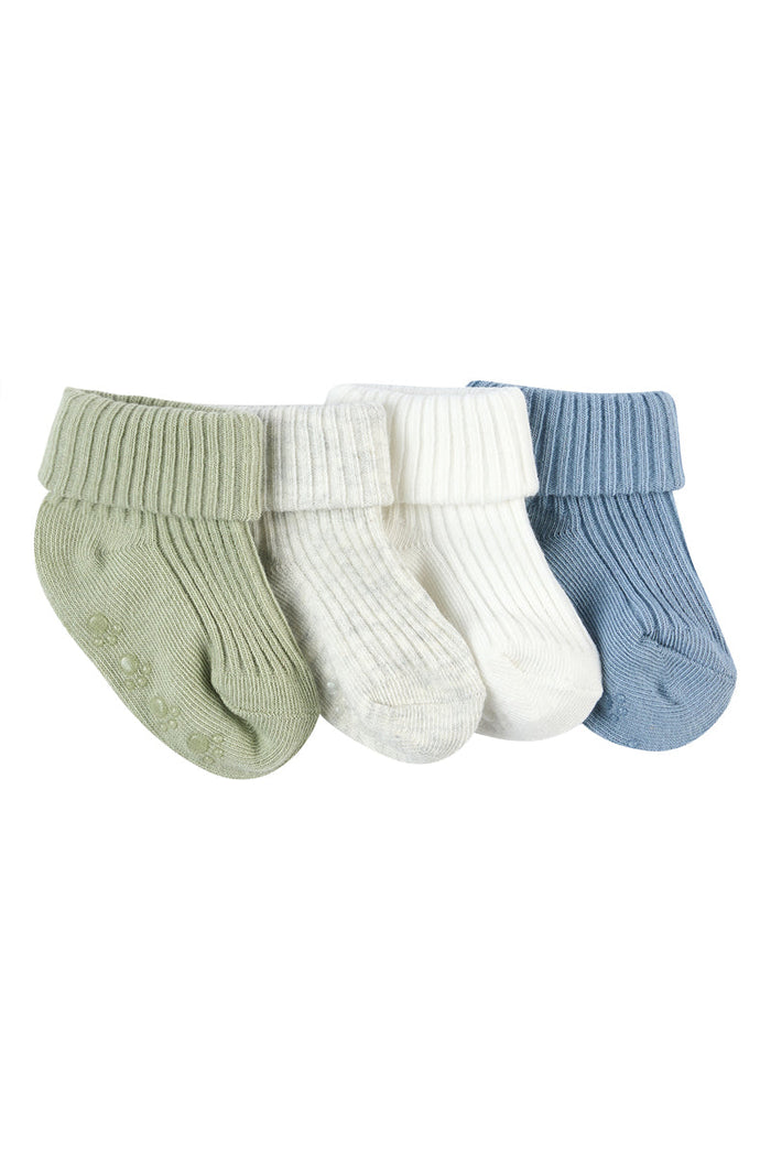 Australian Cotton Baby Ribs Socks- 4 Pack - Sage Skies