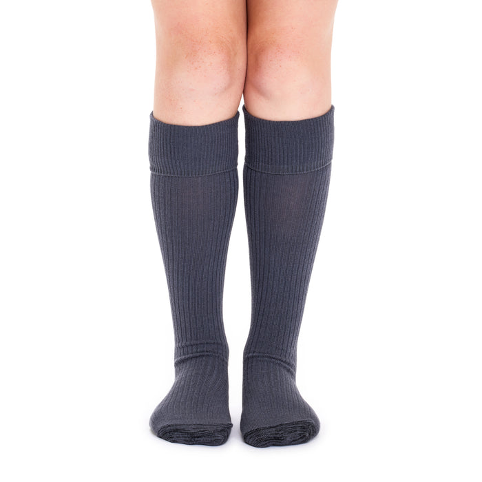 Tough Knee High Socks - 3 Pack- School Grey