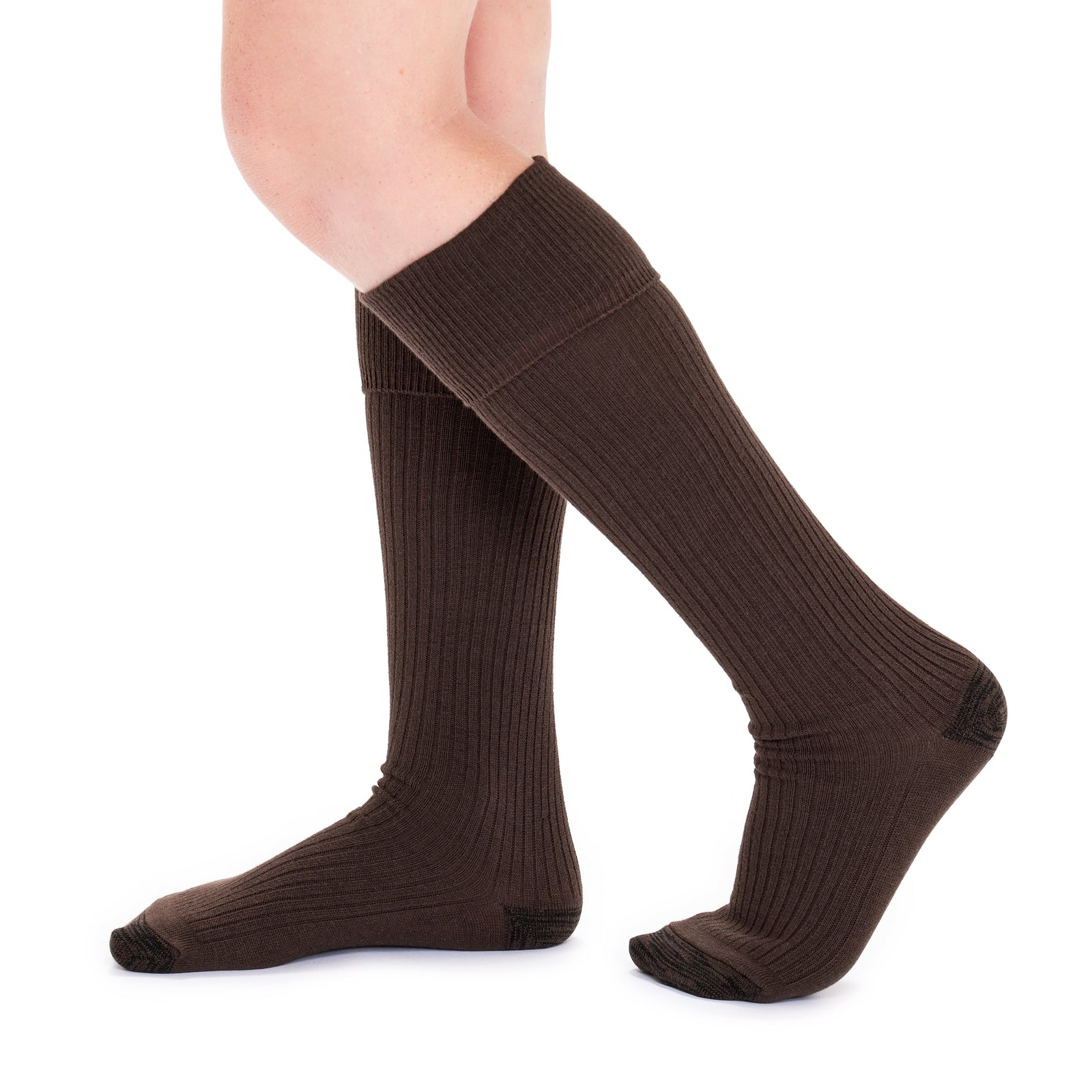 Tough Knee High Socks - 3 Pack- Chocolate