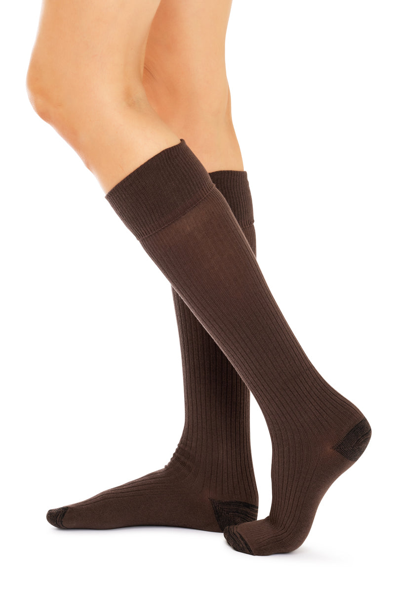 Tough Knee High Socks - 3 Pack- Chocolate
