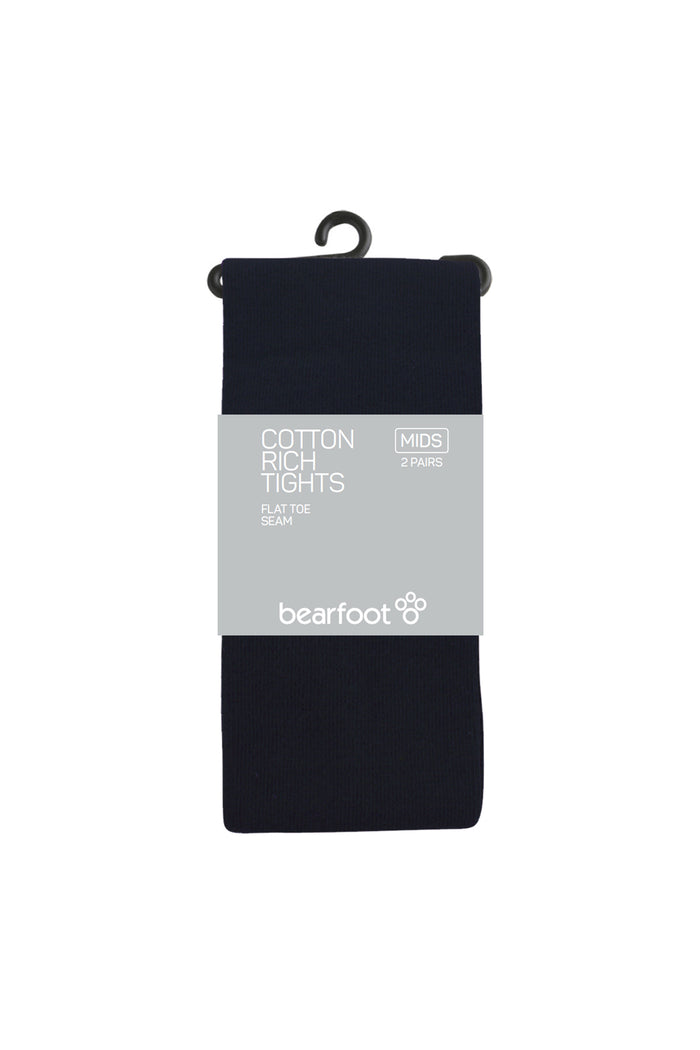 Cotton Rich Tights - 2 Pack- Navy