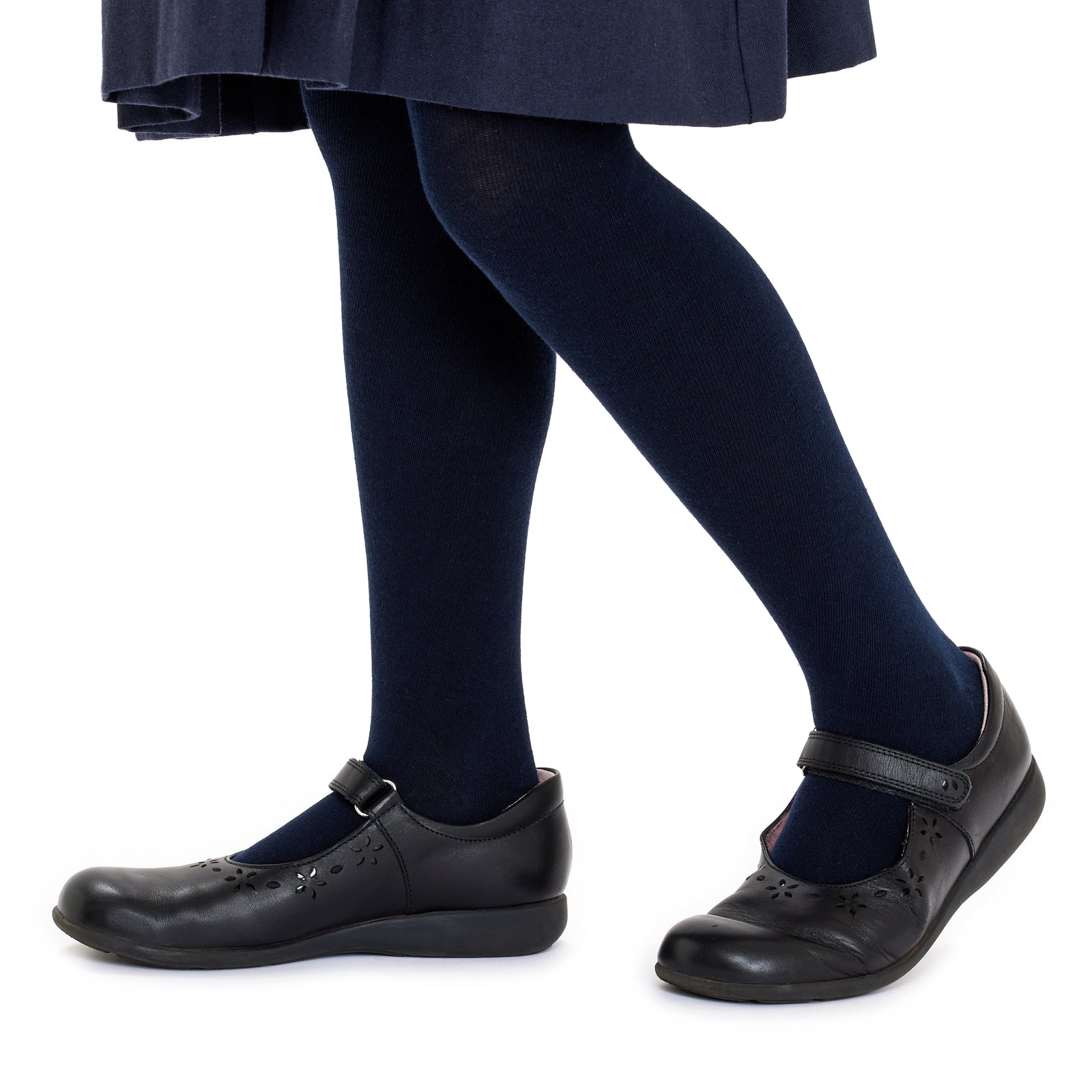 Cotton Rich Tights - 2 Pack- Navy