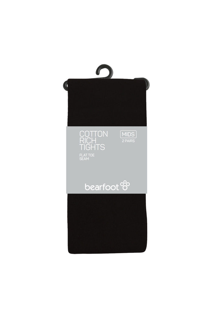 Cotton Rich Tights - 2 Pack- Black