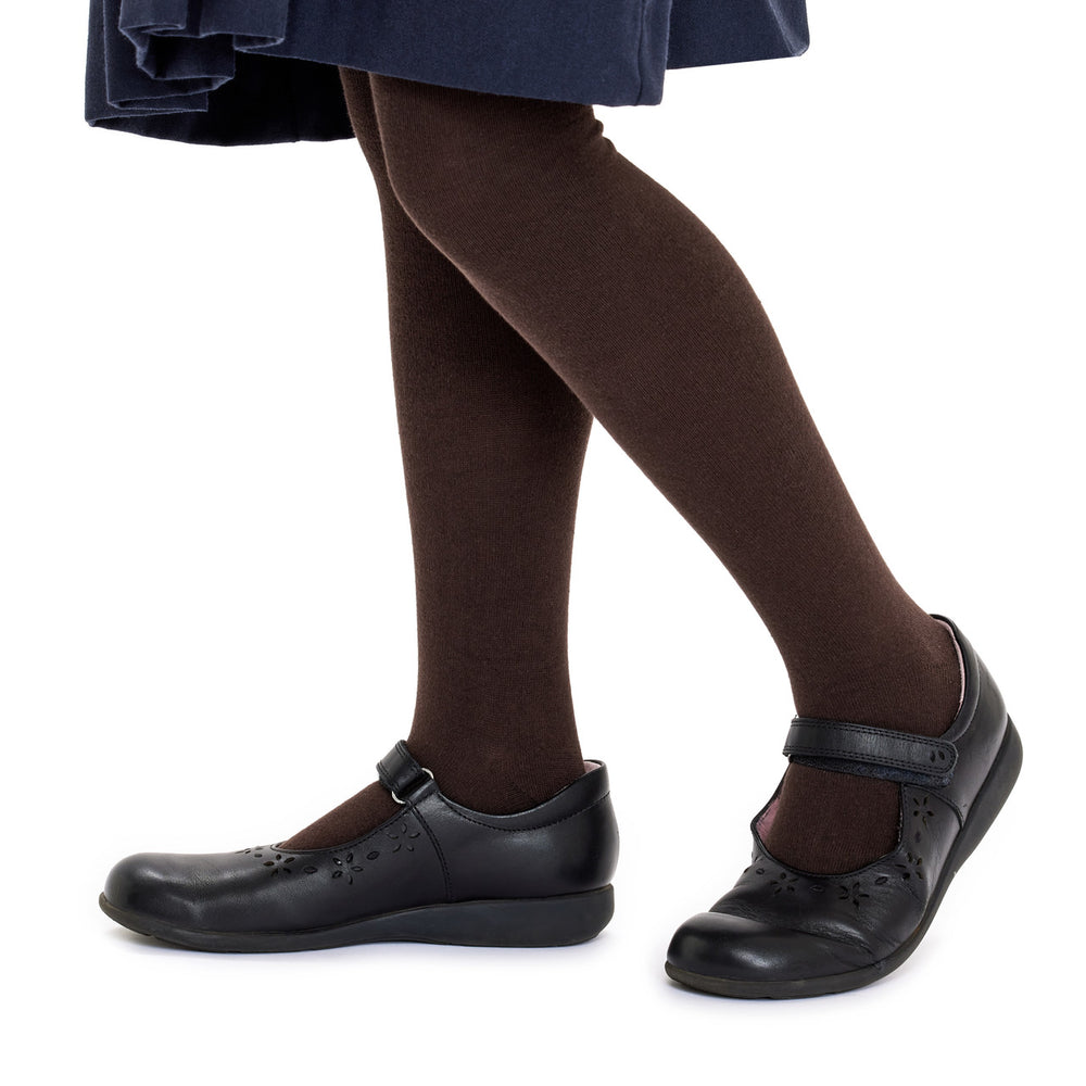 Cotton Rich Tights - 2 Pack- Chocolate