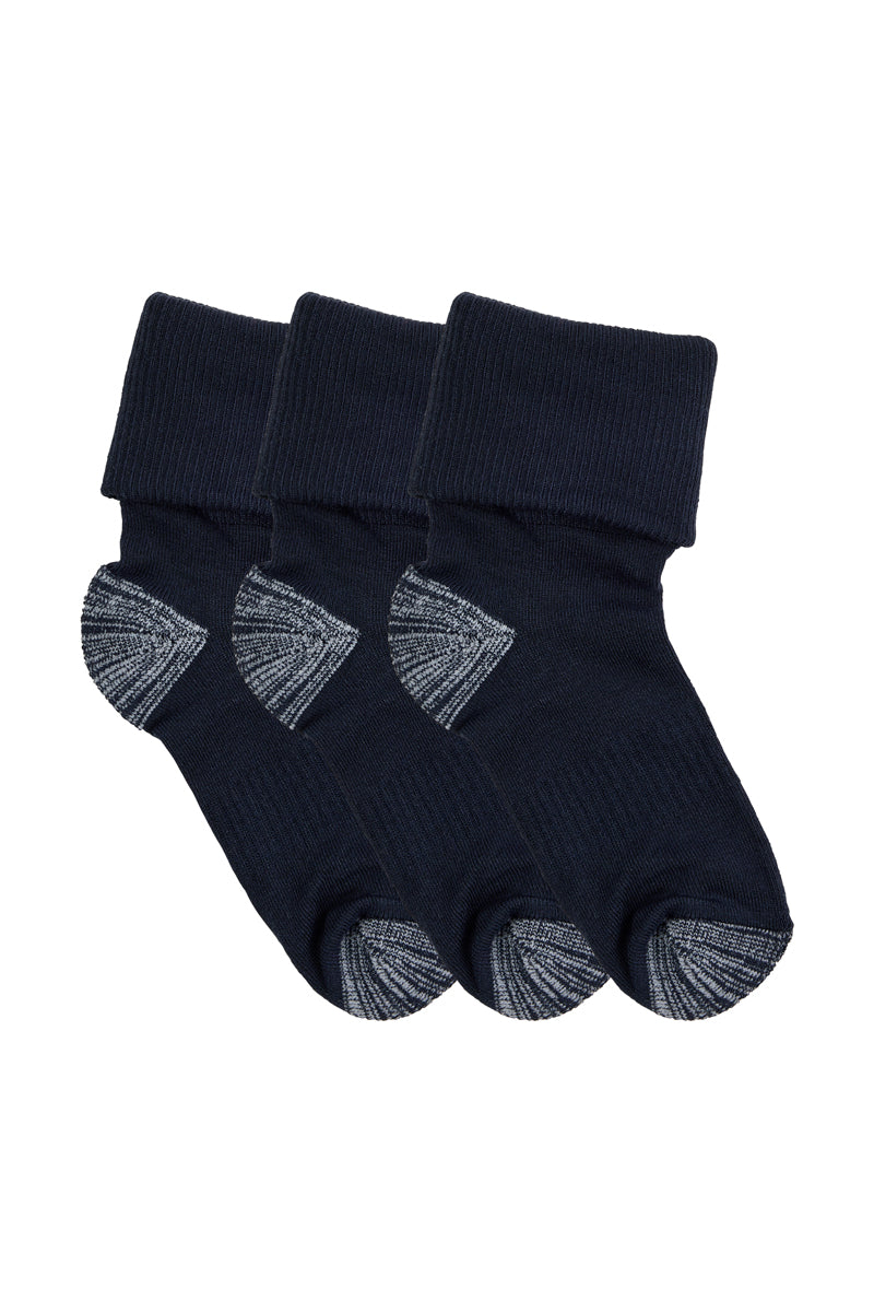 Tough Bamboo Up and Down Socks - 3 Pack- Navy