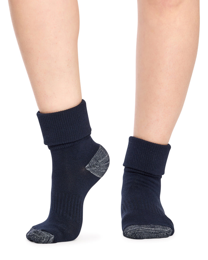 Tough Bamboo Up and Down Socks - 3 Pack- Navy