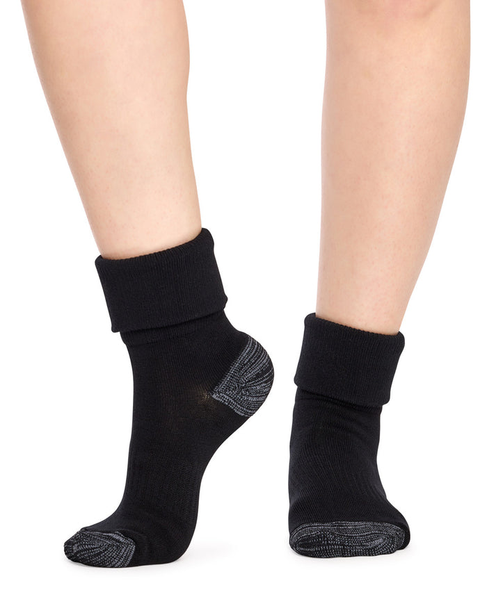 Tough Bamboo Up and Down Socks - 3 Pack-  Black