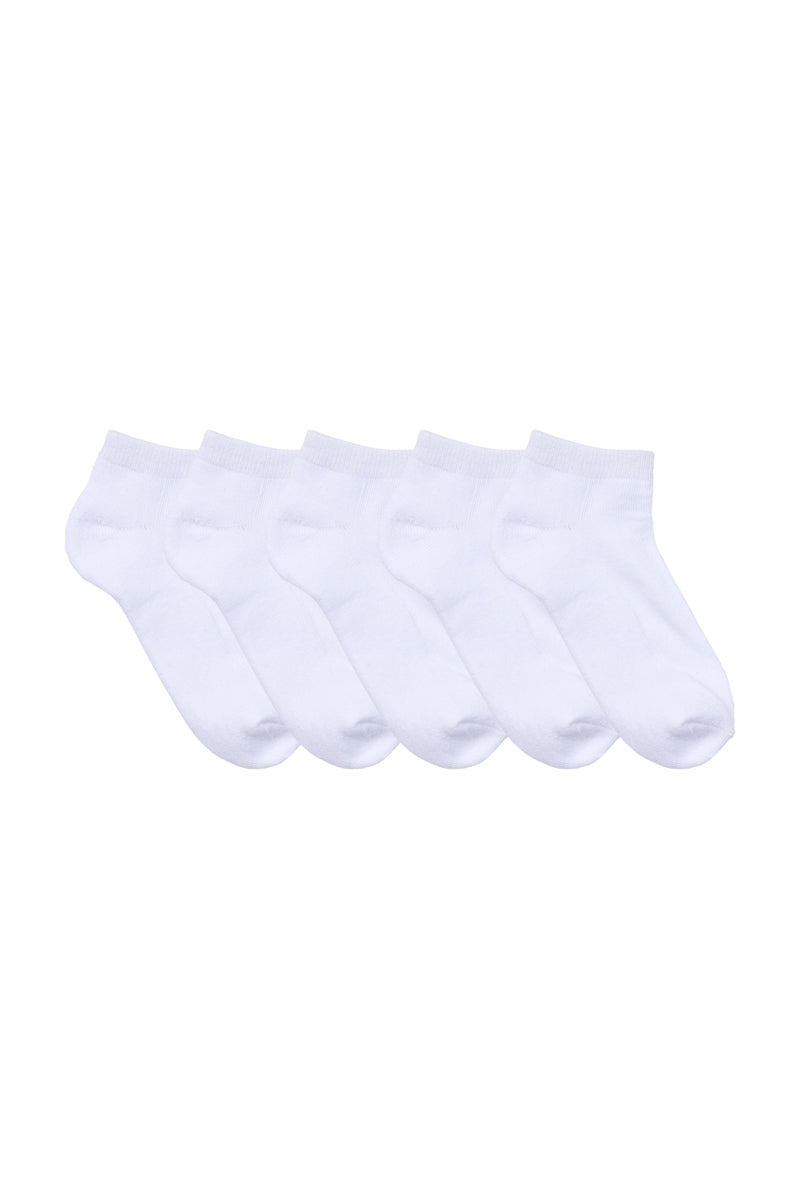 Kids Ankle Sport Socks- 5 Pack- White