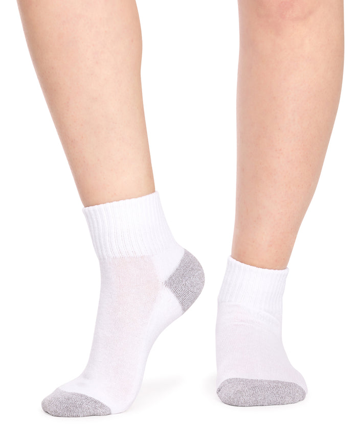 Kids Quarter Crew Sport Socks- 3 Pack- White
