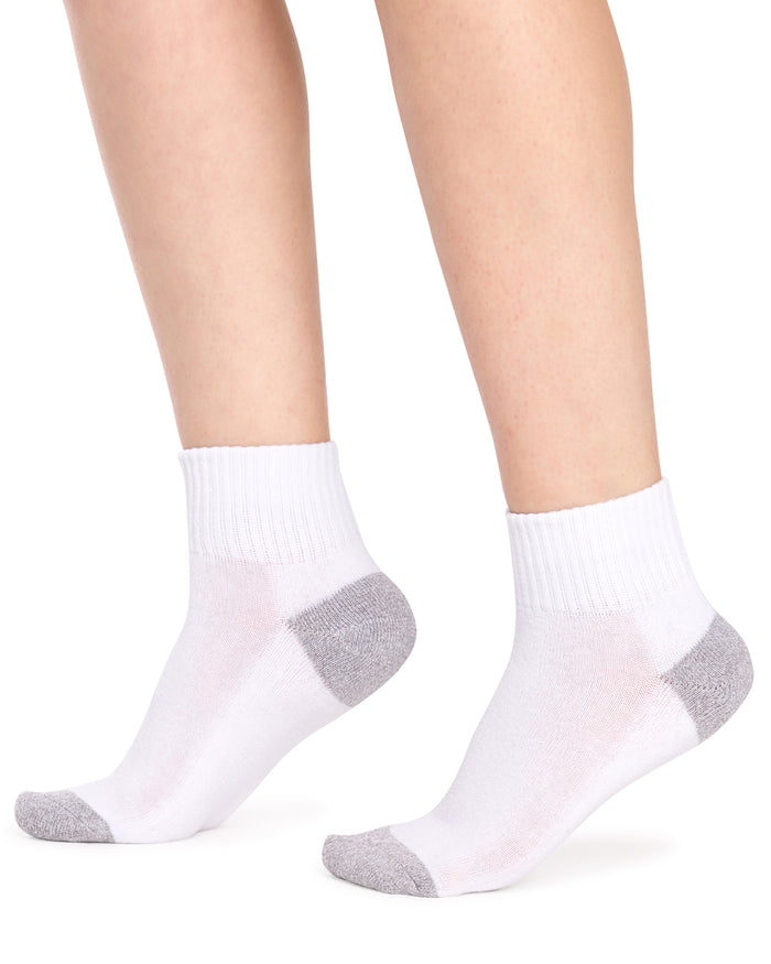 Kids Quarter Crew Sport Socks- 3 Pack- White