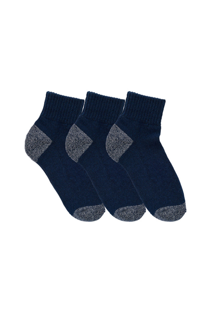 Kids Quarter Crew Sport Socks- 3 Pack- Navy