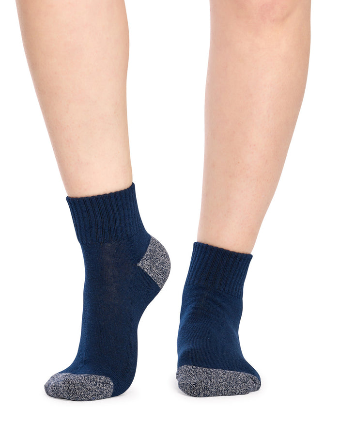 Kids Quarter Crew Sport Socks- 3 Pack- Navy