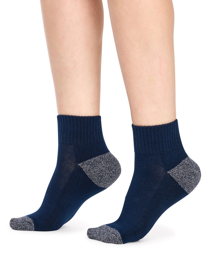 Kids Quarter Crew Sport Socks- 3 Pack- Navy