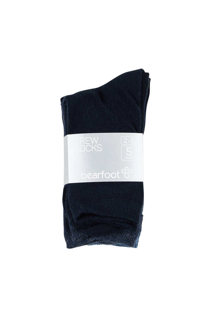 Kids Crew Socks- 5 Pack - Blue Marles