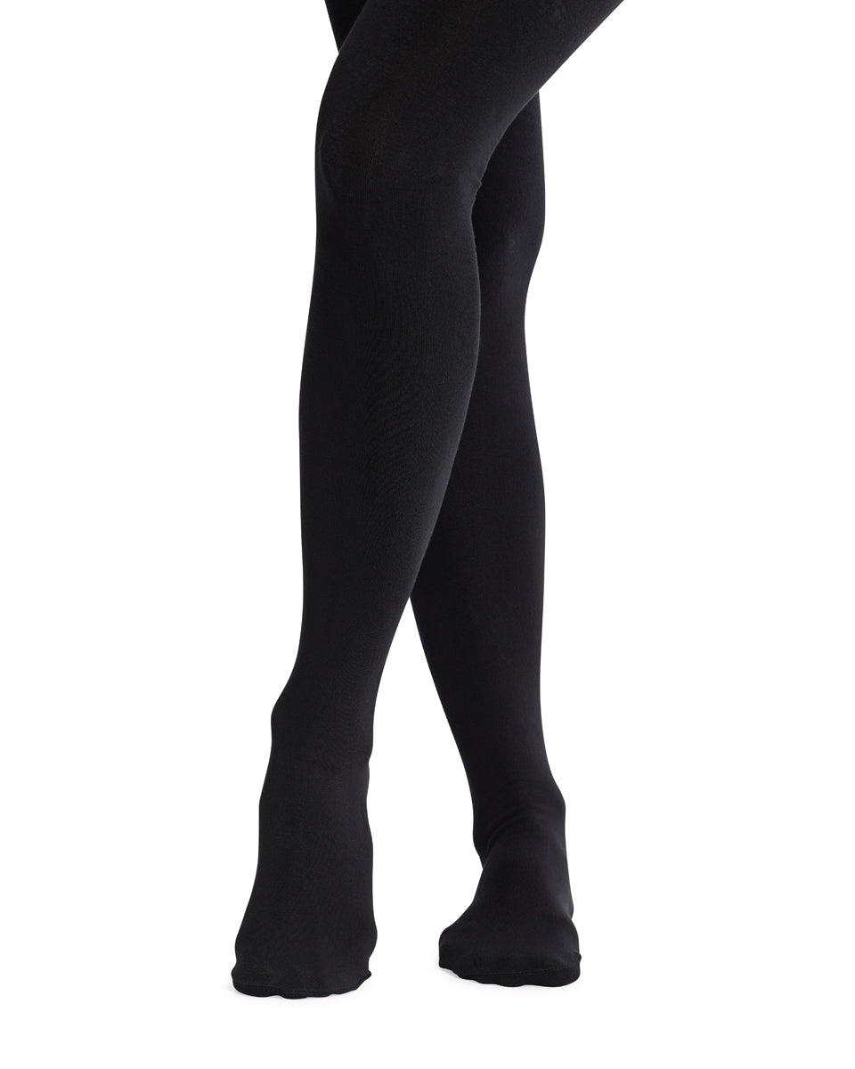 Bamboo Velvet Fleece Lined Thermal Tights- Black
