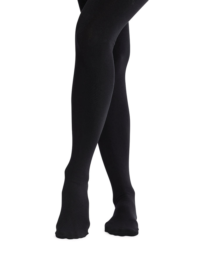 Bamboo Velvet Fleece Lined Thermal Tights- Black