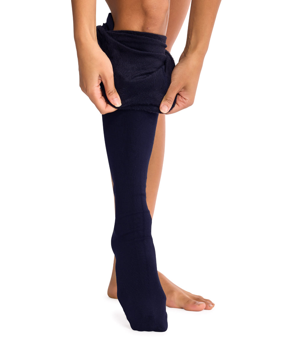 Bamboo Velvet Fleece Lined Thermal Tights- Navy