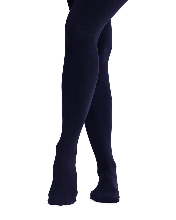 Bamboo Velvet Fleece Lined Thermal Tights- Navy