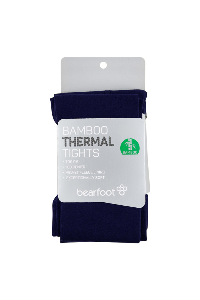 Bamboo Velvet Fleece Lined Thermal Tights- Black